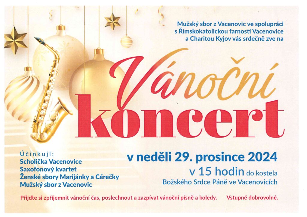 Vánoční koncert v kostele Božského Srdce Páně ve Vacenovicích