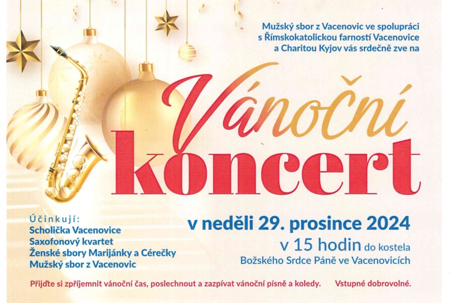 Vánoční koncert v kostele Božského Srdce Páně ve Vacenovicích